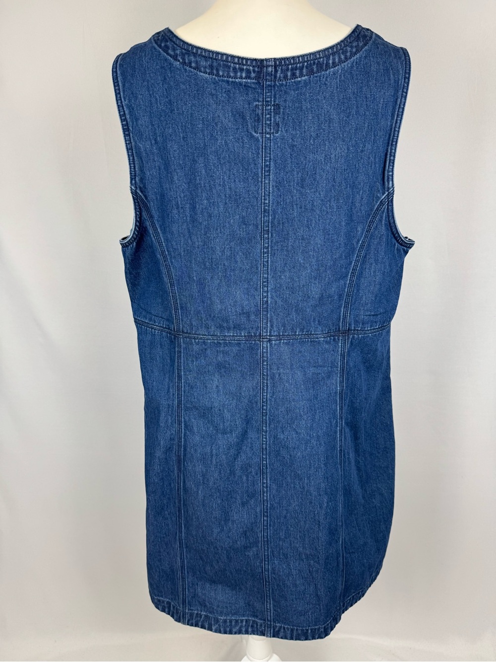 GAP Heritage Blue Denim Mini Dress Sleeveless Sheath Dress Size XL Classic - Picture 7 of 9